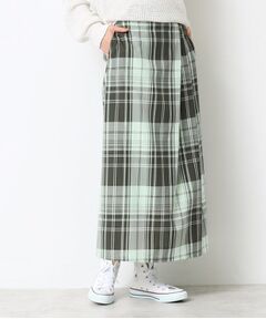 Dessin / デッサン ロング・マキシ丈スカート | 【後ろゴム・洗える・4サイズ展開】映えチェック柄タック入りスカート（XS～L）
