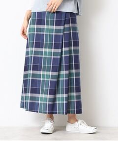 Dessin / デッサン ロング・マキシ丈スカート | 【後ろゴム・洗える・4サイズ展開】映えチェック柄タック入りスカート（XS～L）