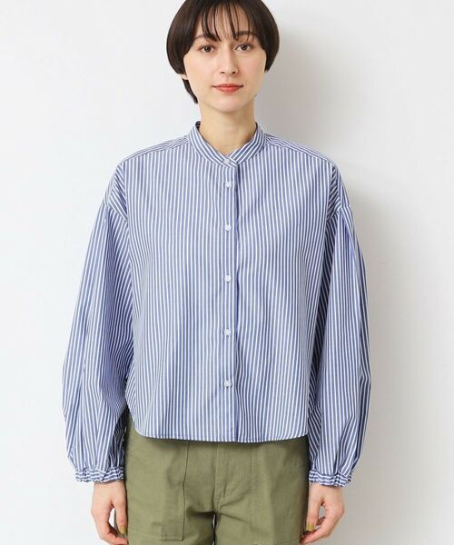 Dessin / デッサン 【洗える】ロールネックストライプブラウス（S〜L） 洗える】ロールネックストライプブラウス（S～L）（シャツ