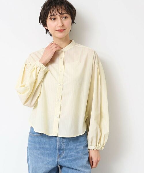 Dessin/デッサン 【洗える】バンドカラーストライプシャツ(XS~L) イエロー(331) 01(S) Dessin/デッサン 【洗える】バンドカラーストライプシャツ(XS~L) イエロー(331) 01(S)