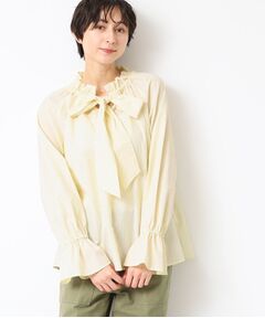 Dessin / デッサン シャツ・ブラウス | 【洗える】ギャザーネックボウタイブラウス