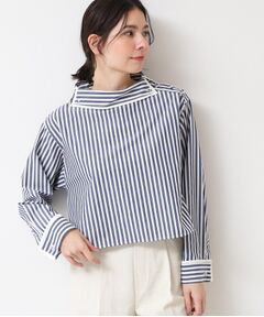 Dessin / デッサン シャツ・ブラウス | 【洗える】ロールネックストライプブラウス（S～L）