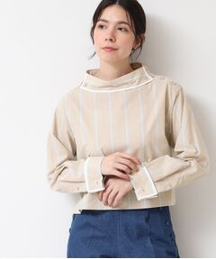 Dessin / デッサン シャツ・ブラウス | 【洗える】ロールネックストライプブラウス（S～L）