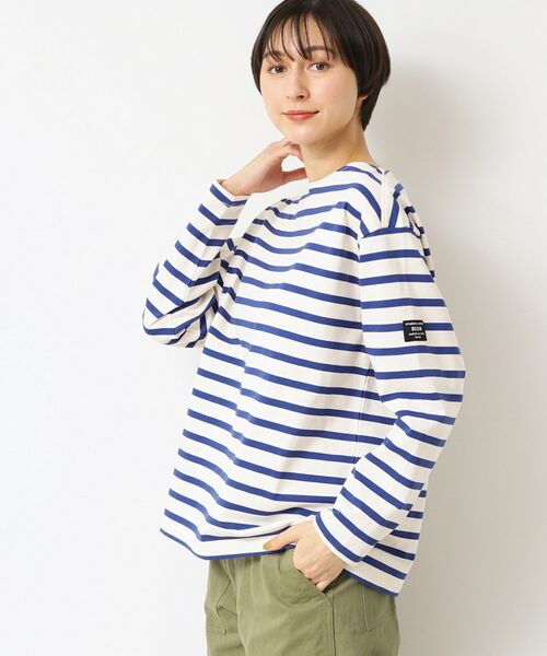 Dessin/デッサン ◆【ユニセックス】ボーダー長袖Tシャツ ブルー(392) 03(L) Dessin/デッサン ◆【ユニセックス】ボーダー長袖Tシャツ ブルー(392) 03(L)