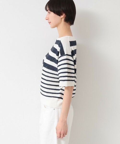 Dessin / デッサン ニット・セーター | 【洗える】スパンコールラメボーダーニット | 詳細10
