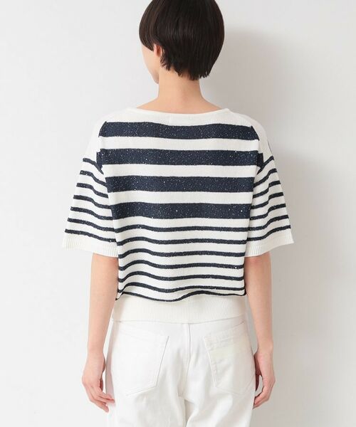 Dessin / デッサン ニット・セーター | 【洗える】スパンコールラメボーダーニット | 詳細11