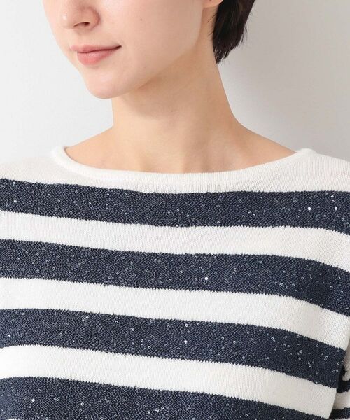 Dessin / デッサン ニット・セーター | 【洗える】スパンコールラメボーダーニット | 詳細12