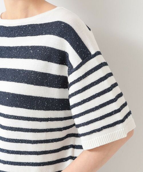 Dessin / デッサン ニット・セーター | 【洗える】スパンコールラメボーダーニット | 詳細13