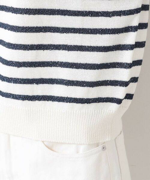 Dessin / デッサン ニット・セーター | 【洗える】スパンコールラメボーダーニット | 詳細14