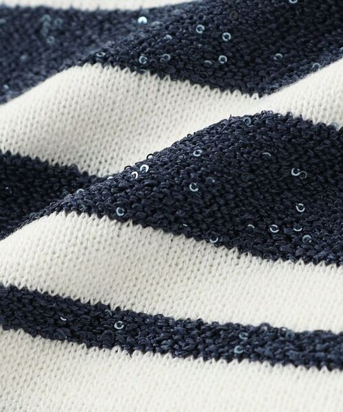 Dessin / デッサン ニット・セーター | 【洗える】スパンコールラメボーダーニット | 詳細8