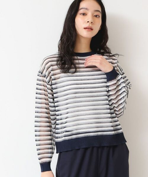 Dessin / デッサン ニット・セーター | 【洗える】シアーカラ―ボーダーニット（S～L） | 詳細1