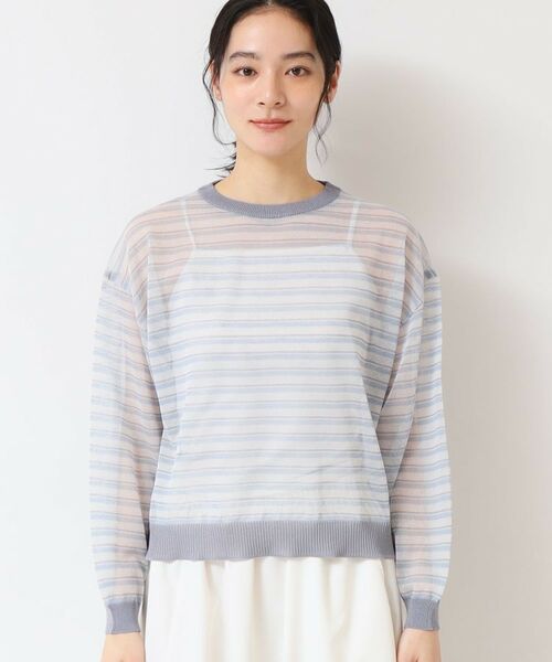 Dessin / デッサン ニット・セーター | 【洗える】シアーカラ―ボーダーニット（S～L） | 詳細9