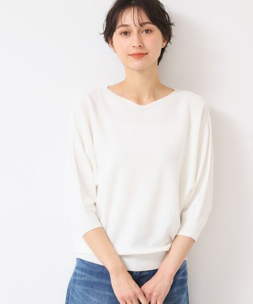 Dessin/デッサン 【選べる7色展開・洗える】後ろボタンニットプルオーバー七分袖(XS~L) ホワイト(002) 02(M) Dessin/デッサン 【選べる7色展開・洗える】後ろボタンニットプルオーバー七分袖(XS~L) ホワイト(002) 02(M)