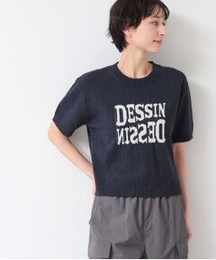 Dessin / デッサン ニット・セーター | 【洗える】ロゴジャカード半袖ニット（S～L）