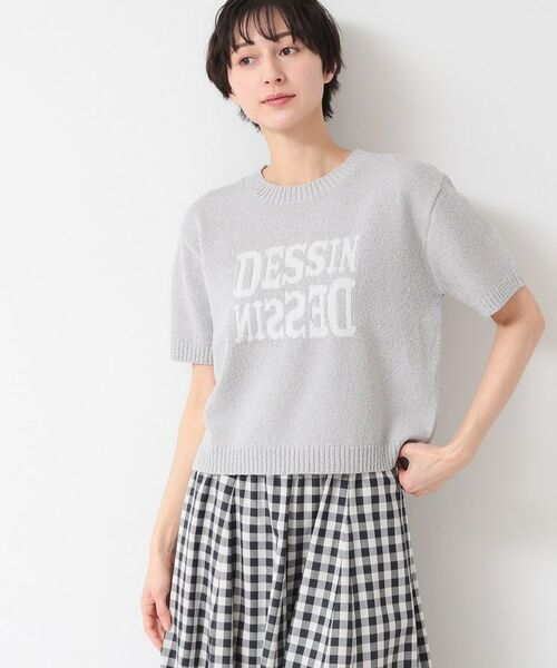 Dessin / デッサン ニット・セーター | 【洗える】ロゴジャカード半袖ニット(S~L) | 詳細1