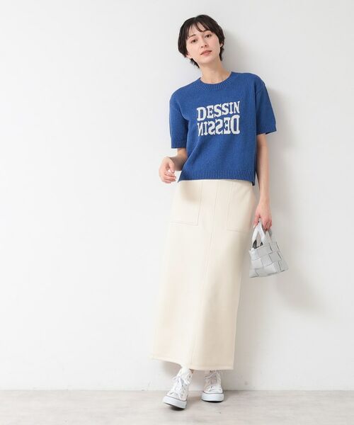 Dessin / デッサン ニット・セーター | 【洗える】ロゴジャカード半袖ニット(S~L) | 詳細10