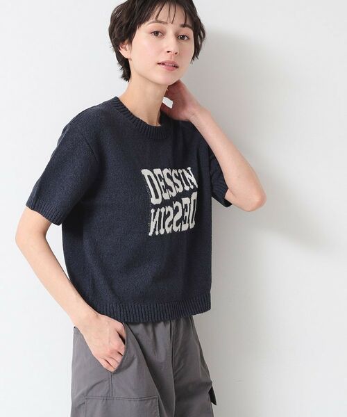 Dessin / デッサン ニット・セーター | 【洗える】ロゴジャカード半袖ニット(S~L) | 詳細13