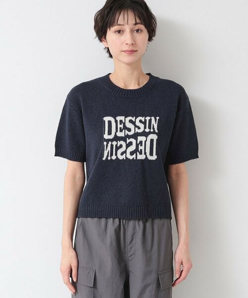 Dessin / デッサン ニット・セーター | 【洗える】ロゴジャカード半袖ニット(S~L) | 詳細17