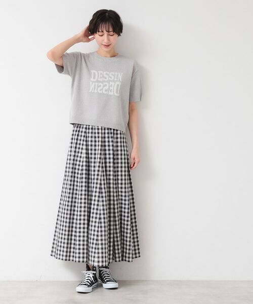 Dessin / デッサン ニット・セーター | 【洗える】ロゴジャカード半袖ニット(S~L) | 詳細2