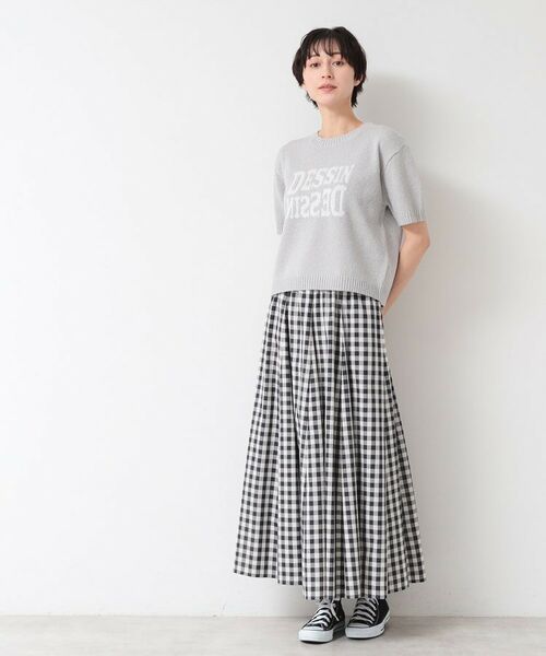 Dessin / デッサン ニット・セーター | 【洗える】ロゴジャカード半袖ニット(S~L) | 詳細3