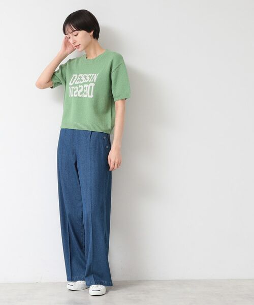 Dessin / デッサン ニット・セーター | 【洗える】ロゴジャカード半袖ニット(S~L) | 詳細7