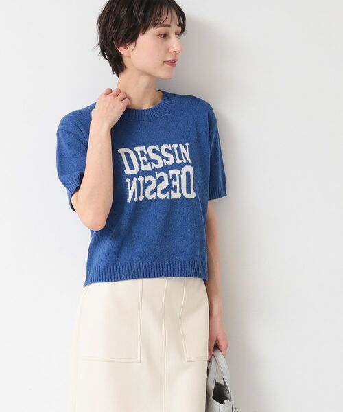 Dessin / デッサン ニット・セーター | 【洗える】ロゴジャカード半袖ニット(S~L) | 詳細9
