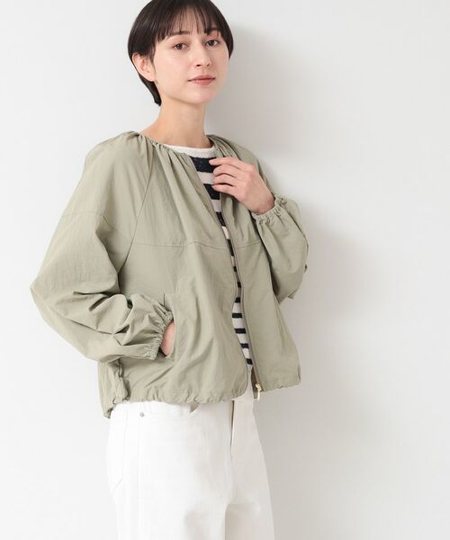 Dessin / デッサン レザーブルゾン・ジャケット | 【洗える】ギャザークルーネックブルゾン(S~L) | 詳細5