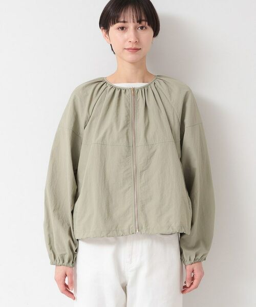 Dessin / デッサン レザーブルゾン・ジャケット | 【洗える】ギャザークルーネックブルゾン(S~L) | 詳細9