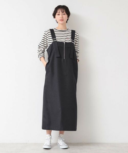 Dessin / デッサン ロング・マキシ丈ワンピース | 【洗える】フロントジップジャンパースカート | 詳細3