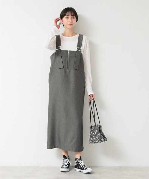 Dessin / デッサン ロング・マキシ丈ワンピース | 【洗える】フロントジップジャンパースカート | 詳細5