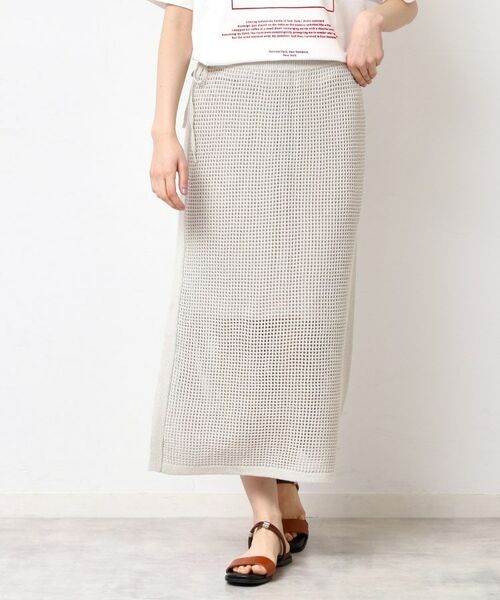Dessin / デッサン ロング・マキシ丈スカート | 【セットアップ可能・ウエストゴム】メッシュニットスカート | 詳細1