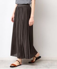 Dessin / デッサン ロング・マキシ丈スカート | 【ウエストゴム・洗える】シアーランダムプリーツスカート