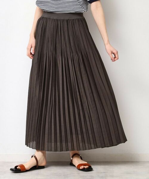 Dessin / デッサン ロング・マキシ丈スカート | 【ウエストゴム・洗える】シアーランダムプリーツスカート | 詳細1