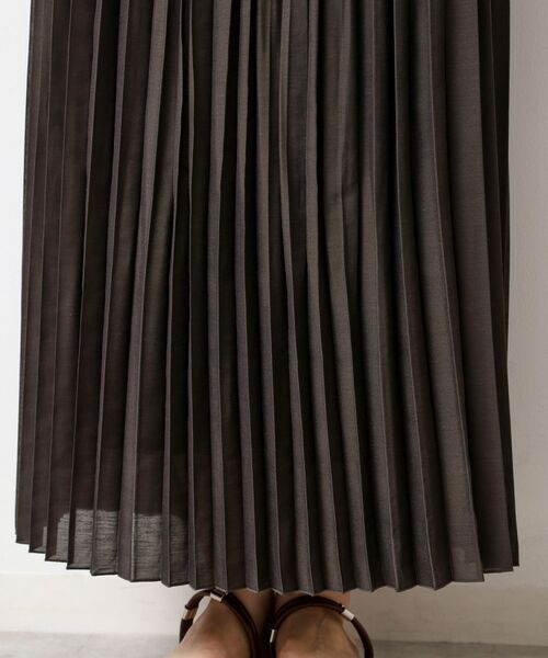 Dessin / デッサン ロング・マキシ丈スカート | 【ウエストゴム・洗える】シアーランダムプリーツスカート | 詳細14