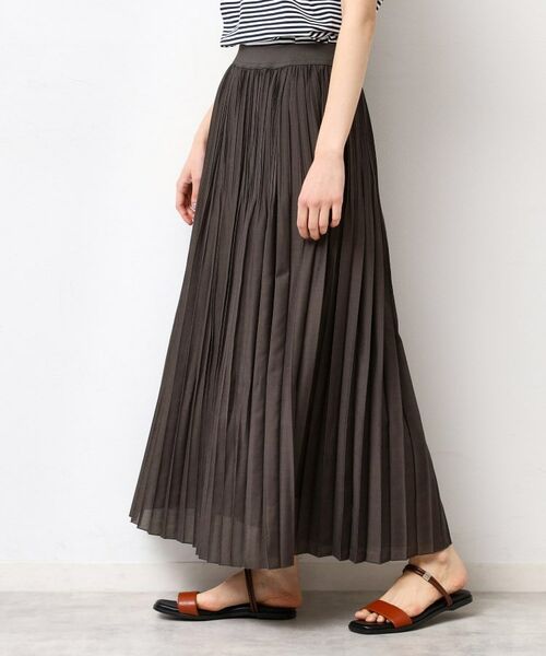 Dessin / デッサン ロング・マキシ丈スカート | 【ウエストゴム・洗える】シアーランダムプリーツスカート | 詳細2