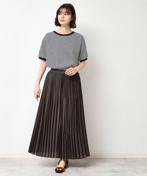 Dessin / デッサン ロング・マキシ丈スカート | 【ウエストゴム・洗える】シアーランダムプリーツスカート | 詳細3