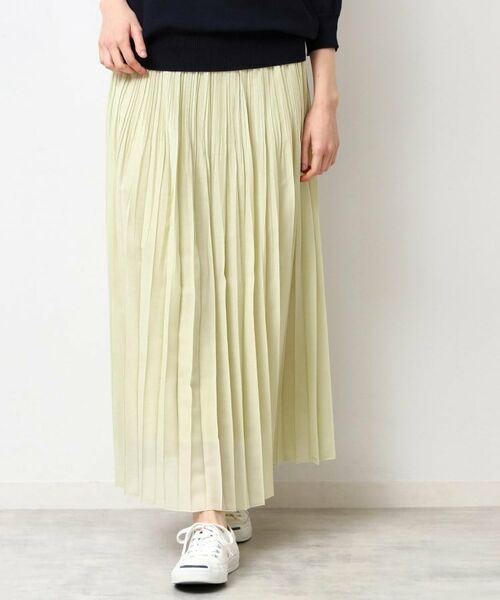 Dessin / デッサン ロング・マキシ丈スカート | 【ウエストゴム・洗える】シアーランダムプリーツスカート | 詳細5