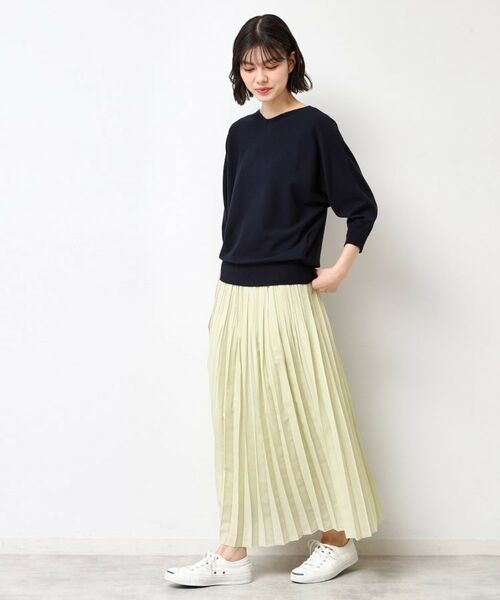 Dessin / デッサン ロング・マキシ丈スカート | 【ウエストゴム・洗える】シアーランダムプリーツスカート | 詳細7