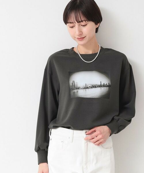 Dessin/デッサン 【洗える】バックヘンリープリントブラウス(XS~L) チャコールグレー(014) 02(M) Dessin/デッサン 【洗える】バックヘンリープリントブラウス(XS~L) チャコールグレー(014) 02(M)