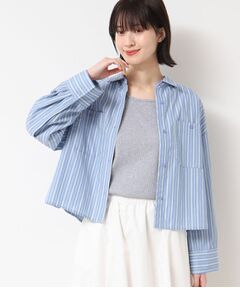 Dessin / デッサン シャツ・ブラウス | 【洗える・4サイズ展開】ポケット付きクロップド丈シャツ（XS～L）