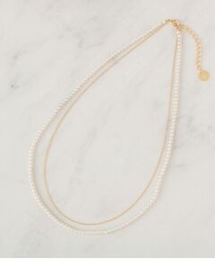 Dessin / デッサン ネックレス・ペンダント・チョーカー | 3mmフェイクパール×チェーン2連ネックレス