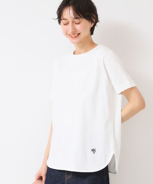 Dessin/デッサン 【レイヤード・1枚着・プチプラ】シャツテールTシャツ(XS~L) ホワイト(002) 01(S) Dessin/デッサン 【レイヤード・1枚着・プチプラ】シャツテールTシャツ(XS~L) ホワイト(002) 01(S)