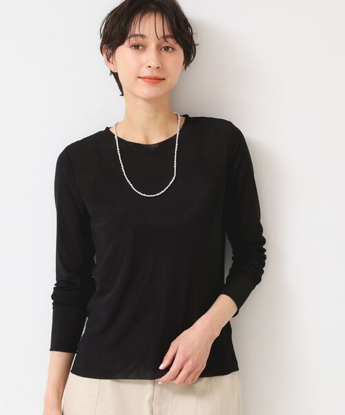 Dessin / デッサン カットソー | 【洗える】チュール重ねロングスリーブTシャツ | 詳細4