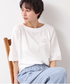 Dessin / デッサン カットソー | 【接触冷感・UV・洗える】裾リブスリット五分袖カットソー
