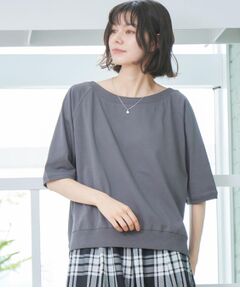 Dessin / デッサン カットソー | 【接触冷感・UV・洗える】裾リブスリット五分袖カットソー