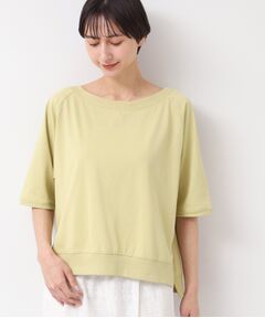 Dessin / デッサン カットソー | 【接触冷感・UV・洗える】裾リブスリット五分袖カットソー