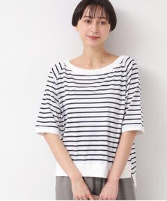 Dessin / デッサン カットソー | 【接触冷感・UV・洗える】裾リブスリット五分袖カットソー