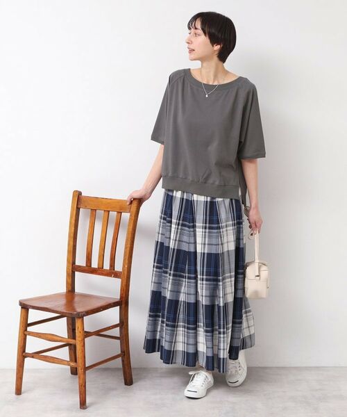 Dessin / デッサン カットソー | 【接触冷感・UV・洗える】裾リブスリット五分袖カットソー | 詳細10