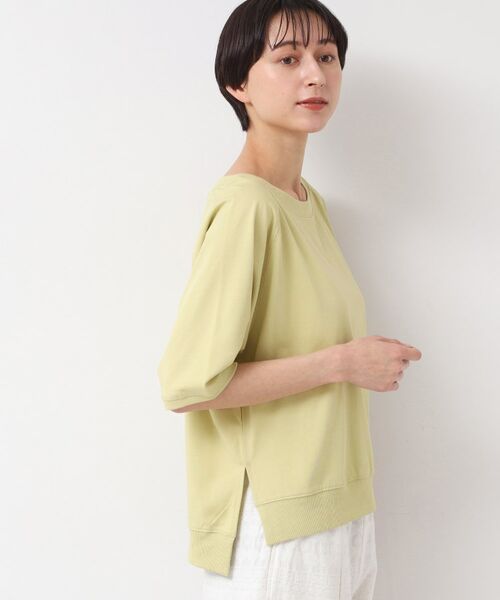 Dessin / デッサン カットソー | 【接触冷感・UV・洗える】裾リブスリット五分袖カットソー | 詳細12