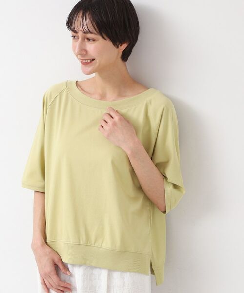 Dessin / デッサン カットソー | 【接触冷感・UV・洗える】裾リブスリット五分袖カットソー | 詳細13